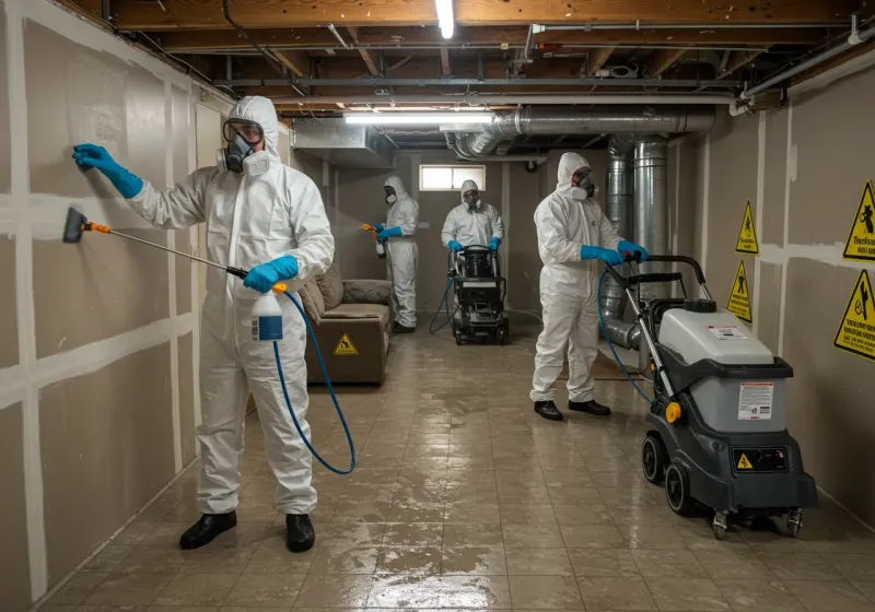 Basement Moisture Removal and Structural Drying process in Indian Trail, NC